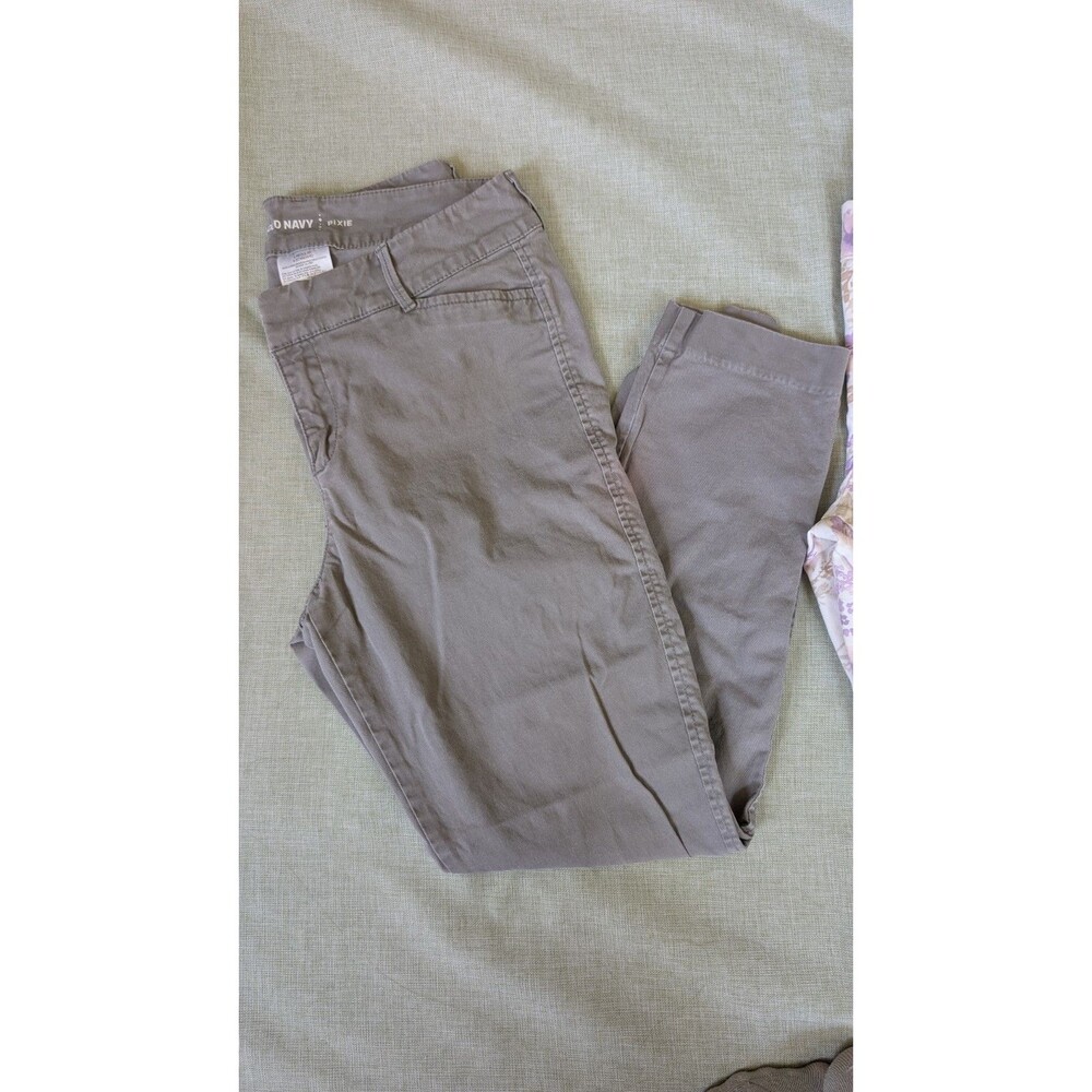 Old Navy Women's Pixie Pants Size 4 2-pack Gray and Floral Print Skinny Ankle - Picture 8 of 9